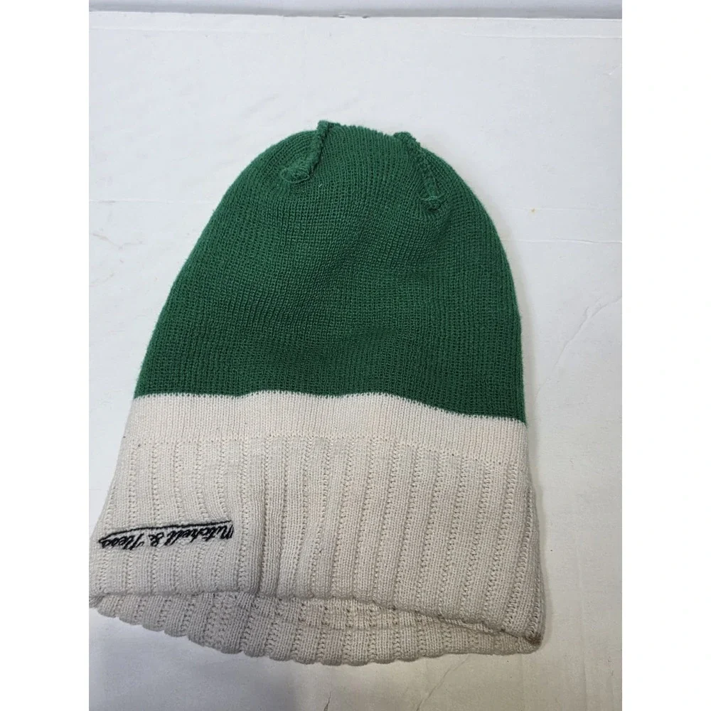 Boston Celtics Mitchell & Ness Pom‎ Beanie Knit Hat Green White Cuff NBA